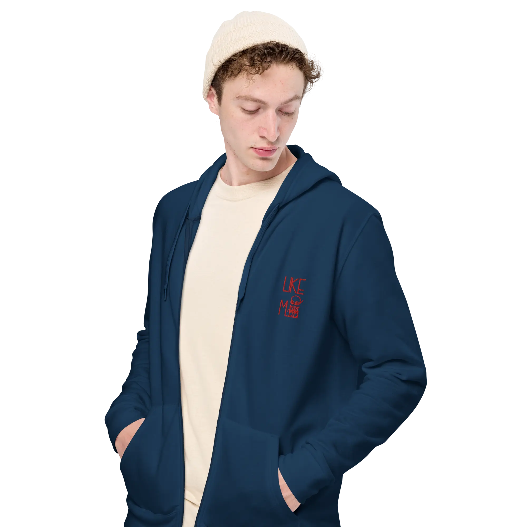 unisex-basic-zip-hoodie-french-navy-front-65782a0cc05aa